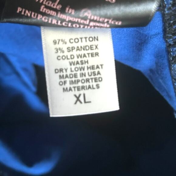 Pinup Couture Skirt 1950 Style Swing Skirt Blue XL - Picture 5 of 5